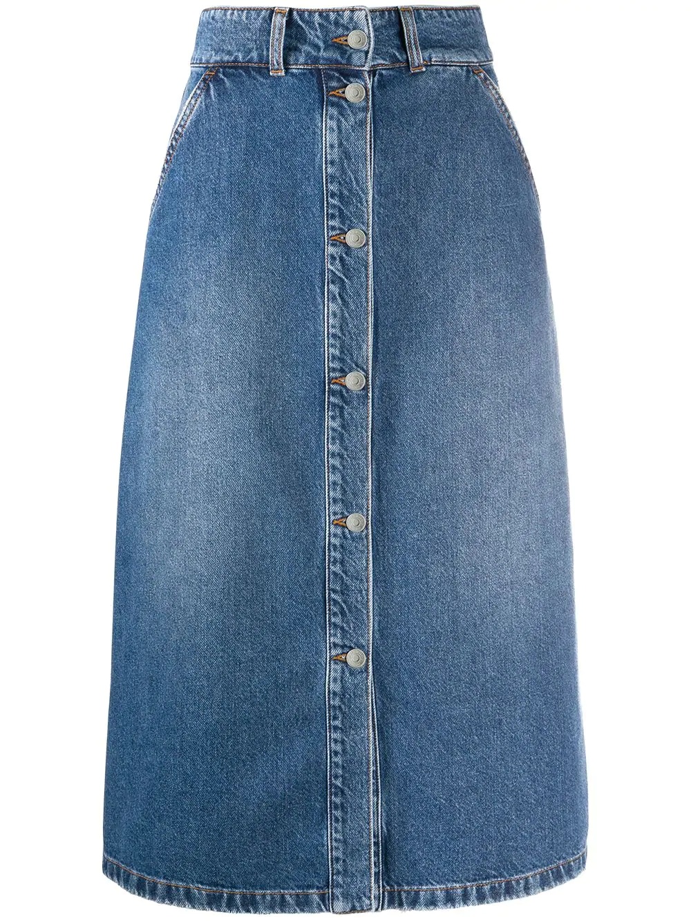 denim A-line skirt - 1