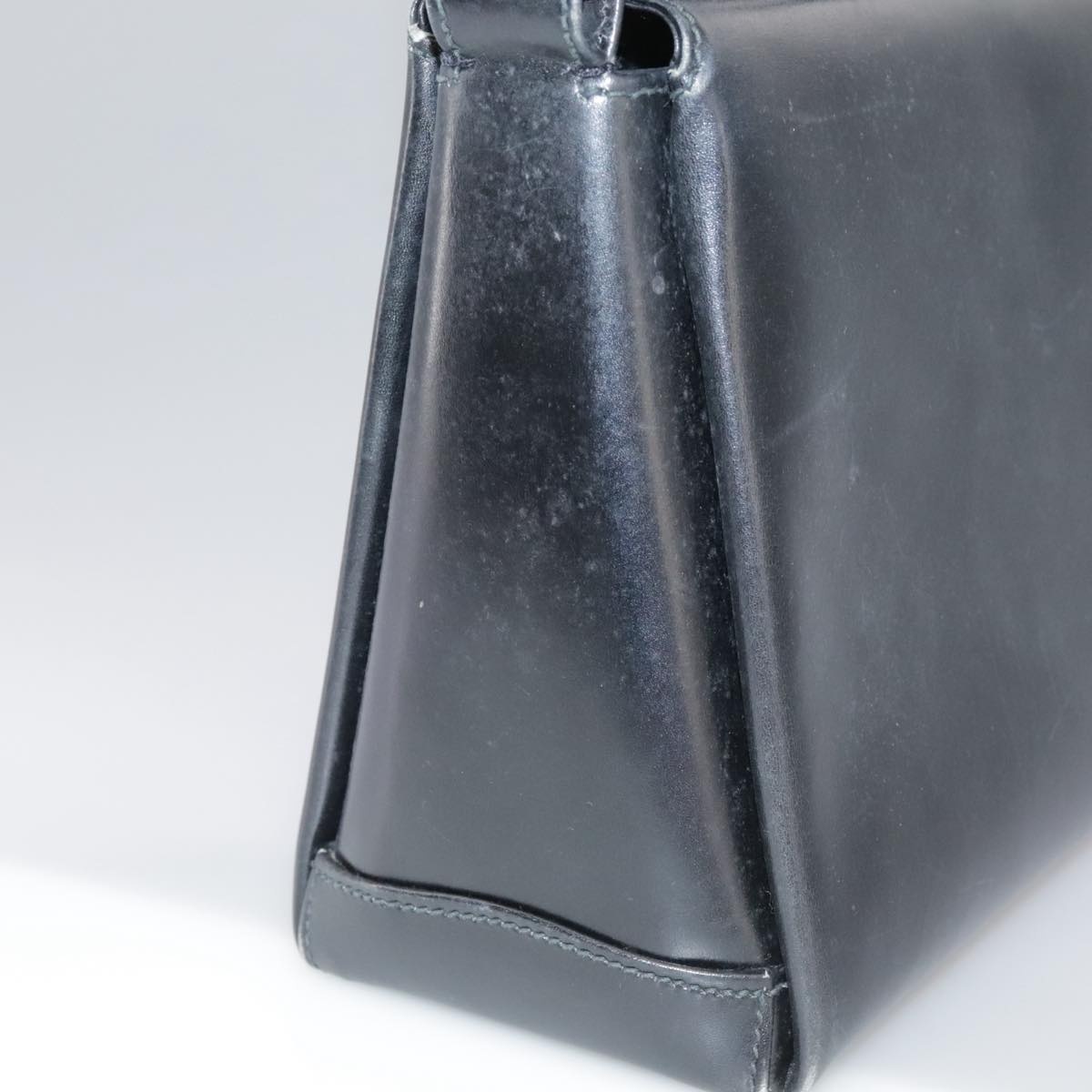 GUCCI Hand Bag Leather Black Gold - 7