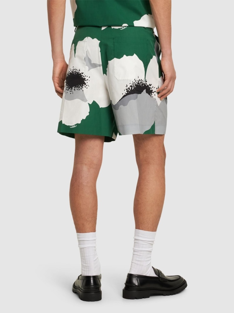 Flower print cotton shorts - 3