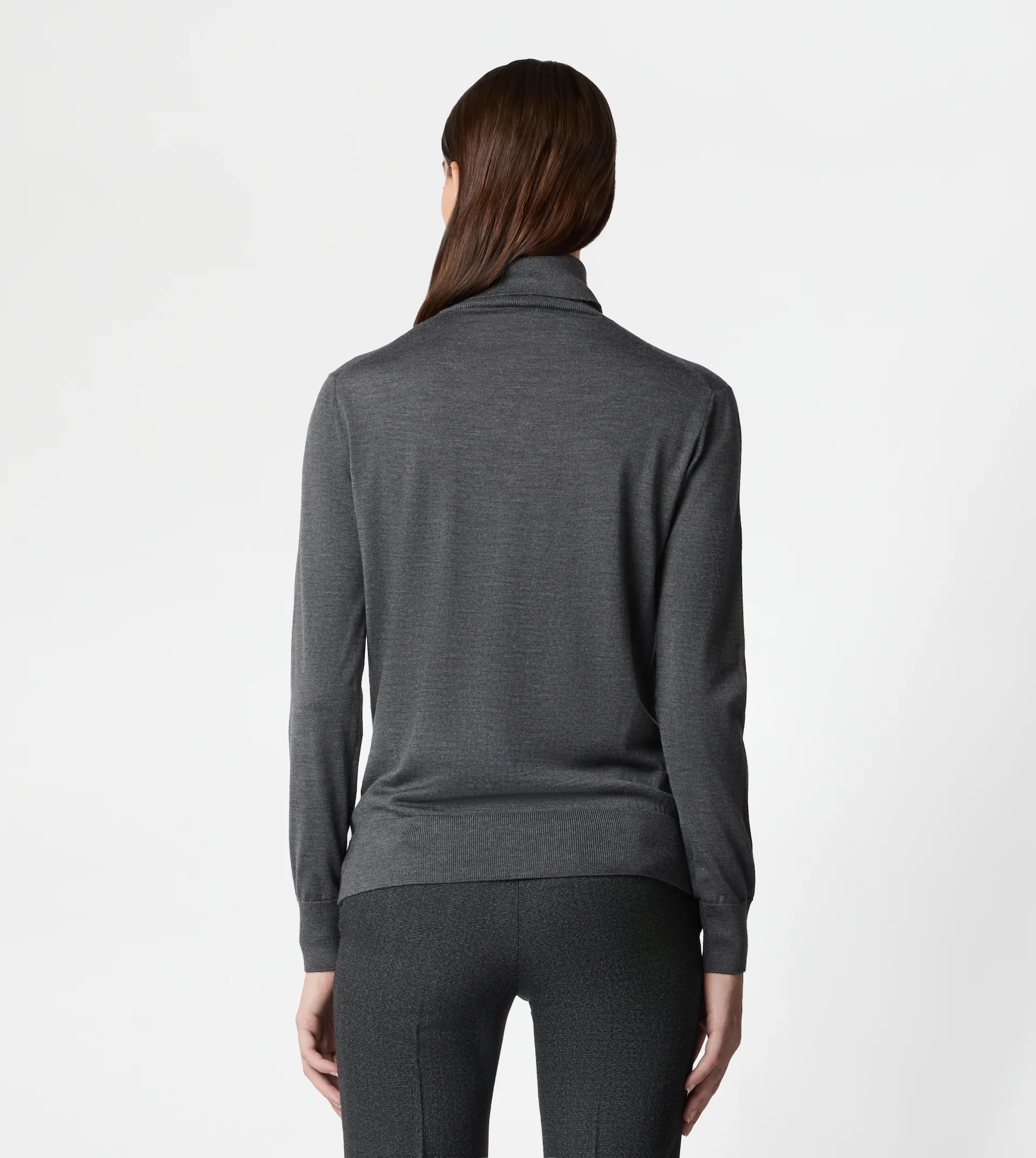 SILK BLEND TURTLENECK - GREY - 3