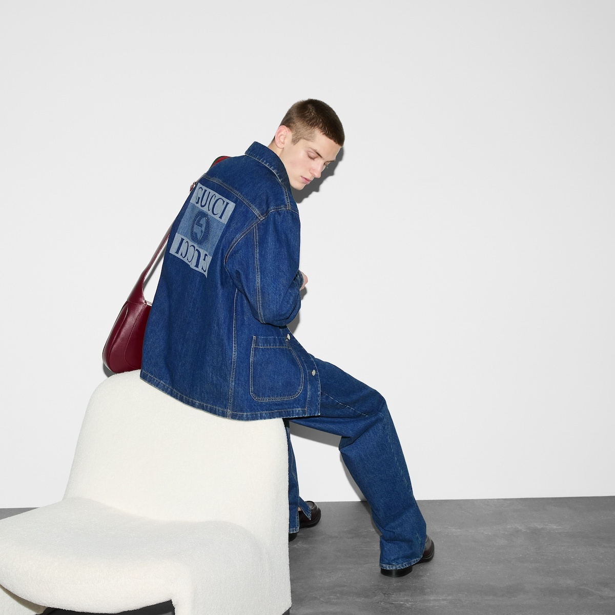 【送料&関税込】Gucci Denim Blazer GG cotton blend formal jacket in blue | GUCCI® US