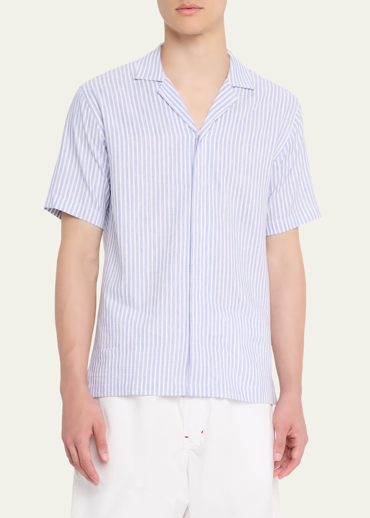 Men's Maitan Relaxed-Fit Linen Beach Stripe Camp Shirt - 4