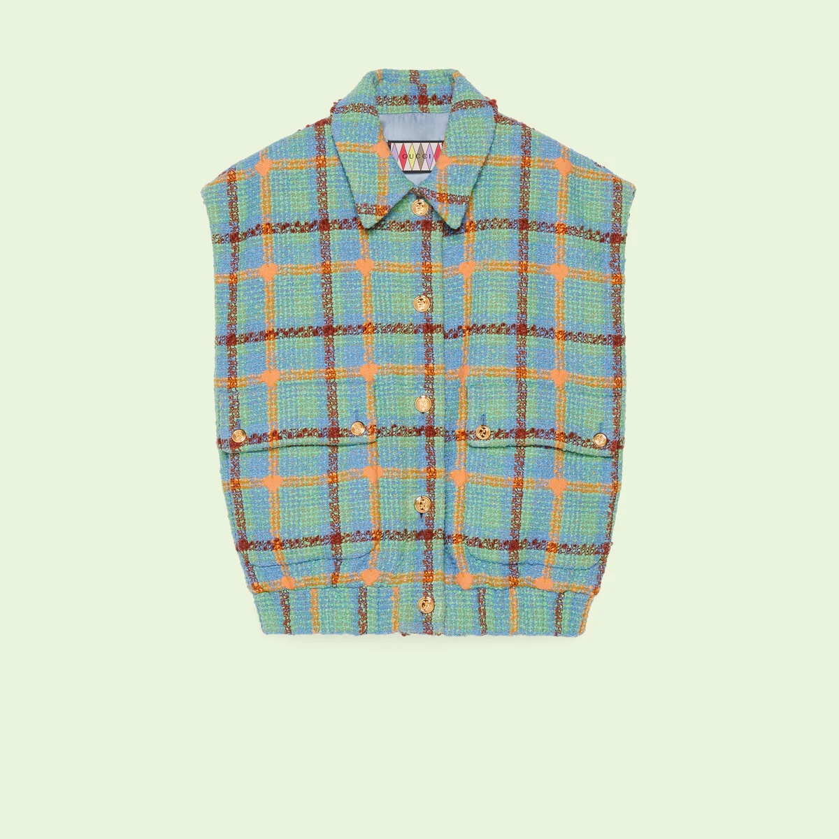 Gucci Lovelight heart check tweed gilet - 1