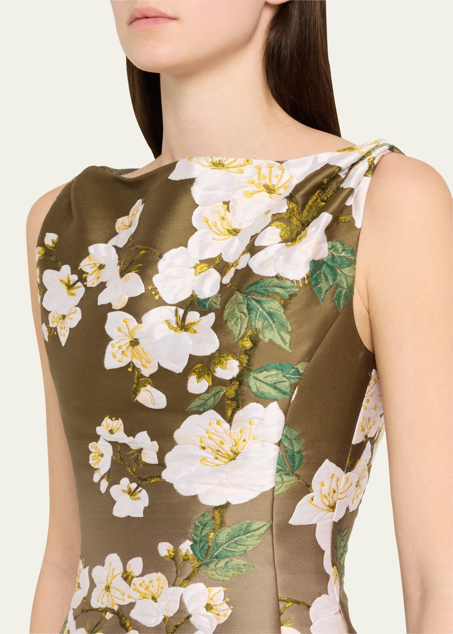 Cherry Blossom Jacquard Ombre Dress - 5