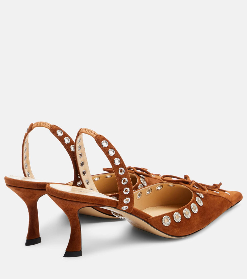 Crystalized Corset 65 suede slingback pumps 2
