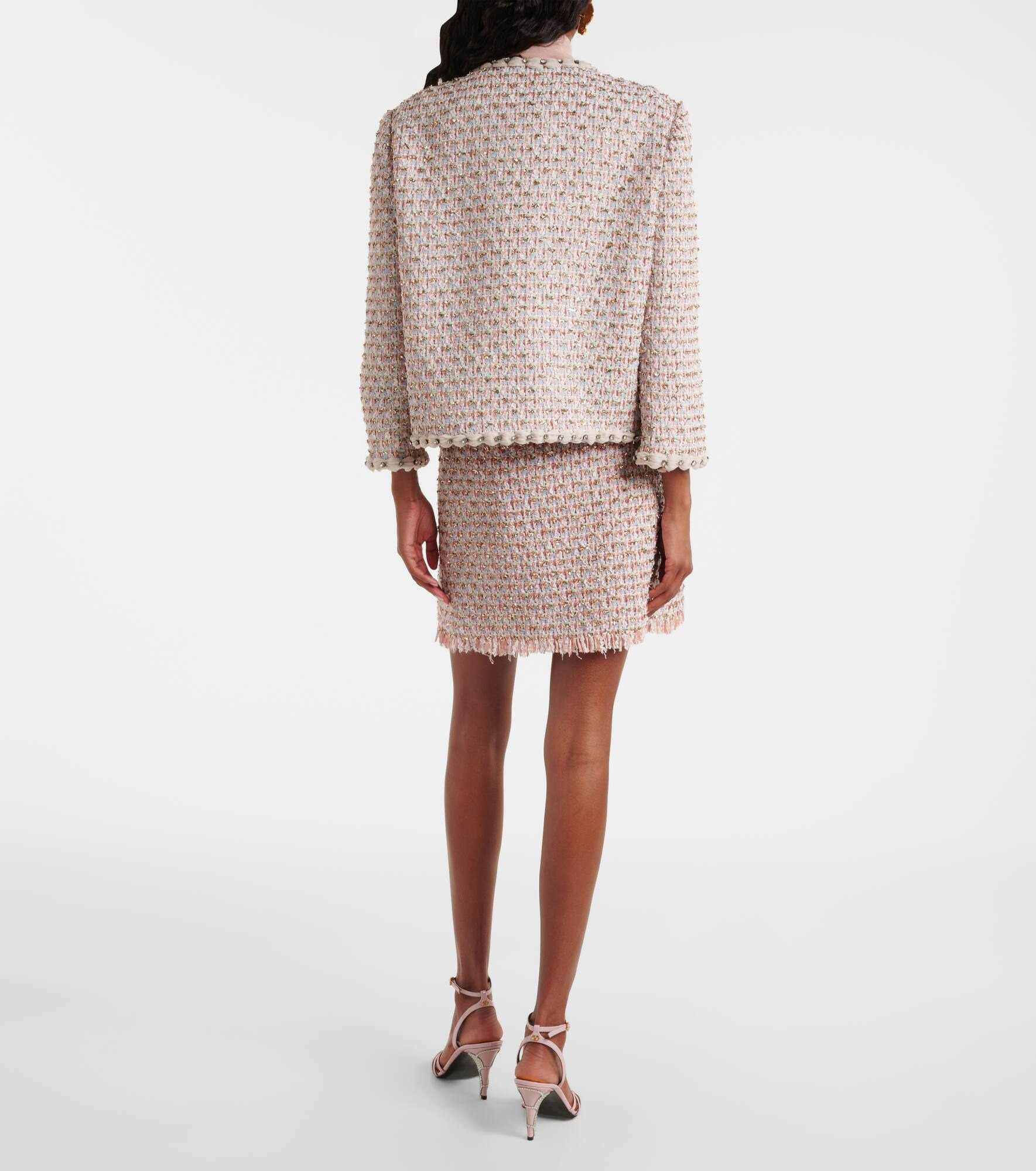 Embroidered tweed jacket - 3