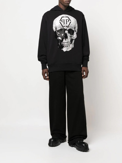 PHILIPP PLEIN skull logo-print hoodie outlook