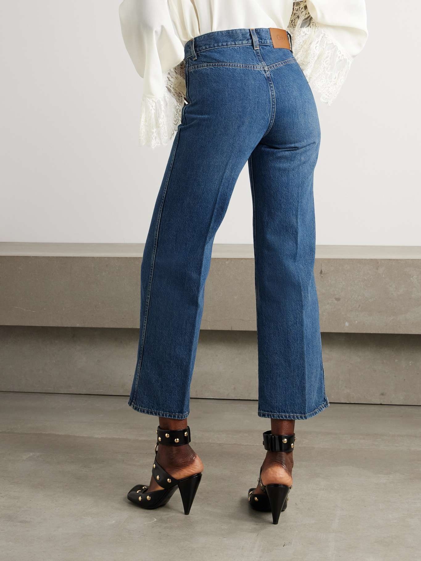 Cropped high-rise bootcut jeans - 4