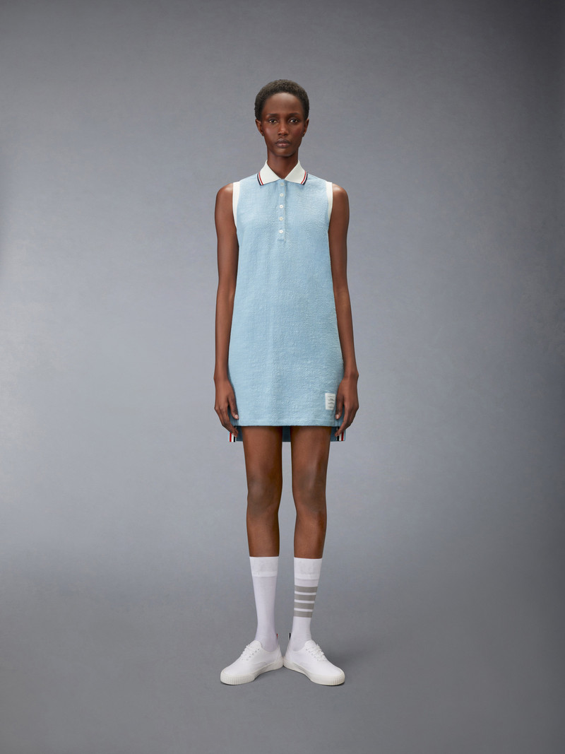 Thom Browne COTTON TWEED SLEEVELESS POLO DRESS outlook