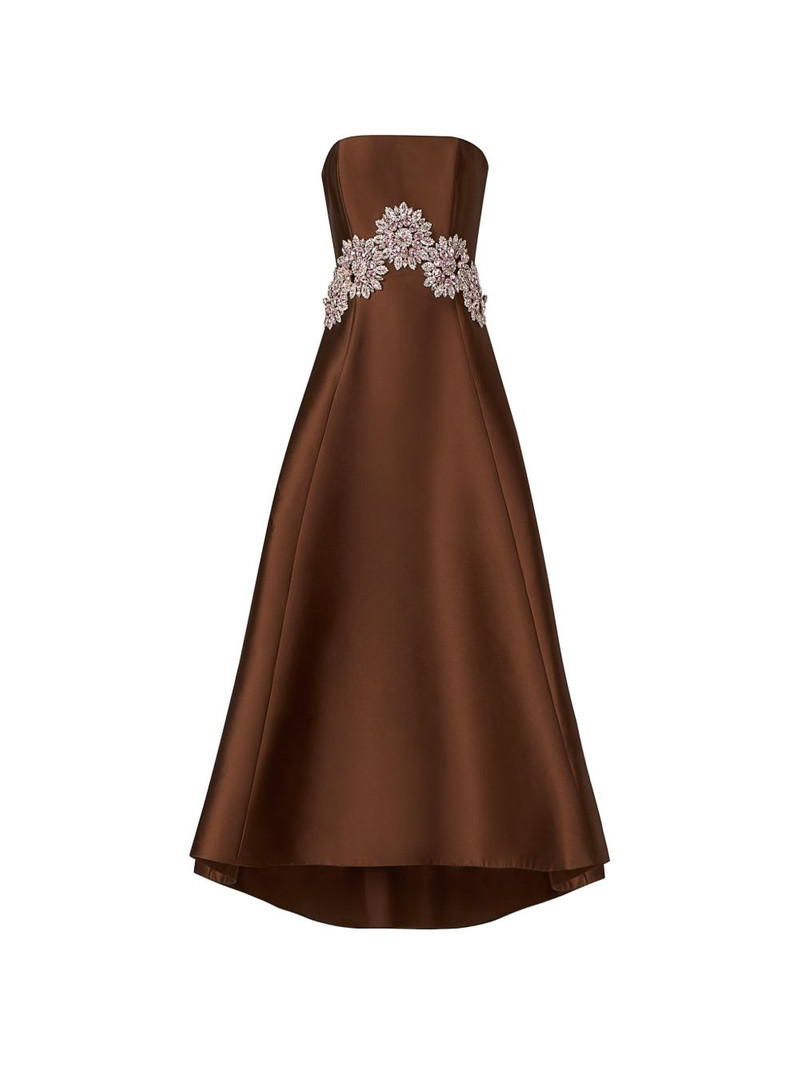 Bria crystal-embellished strapless asymmetric dress 1