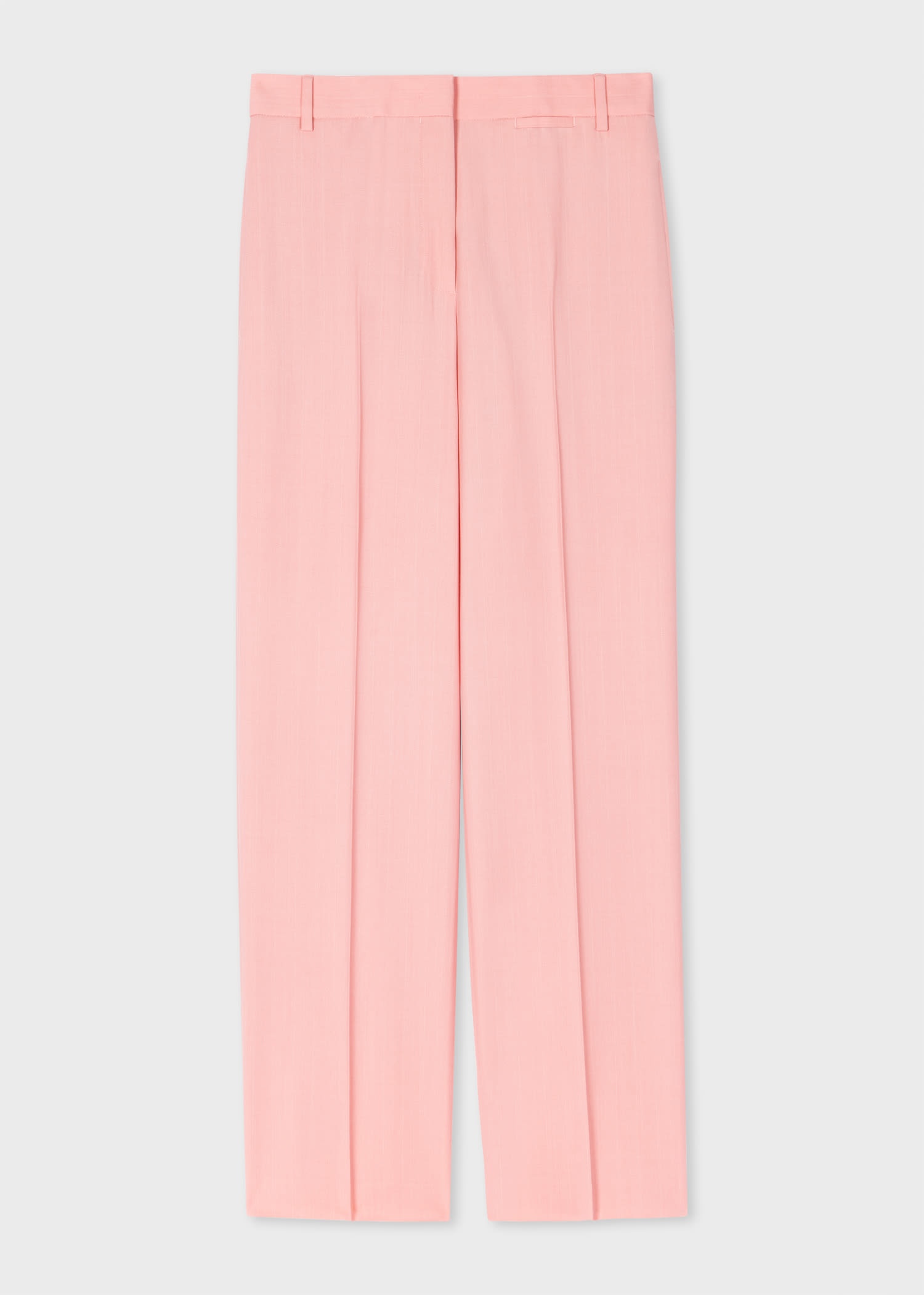 Pink Pinstripe Straight-Leg Trousers - 1
