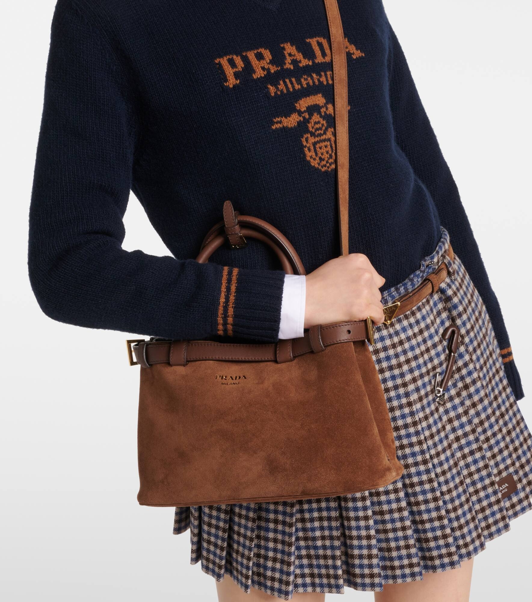 Small suede tote bag - 7