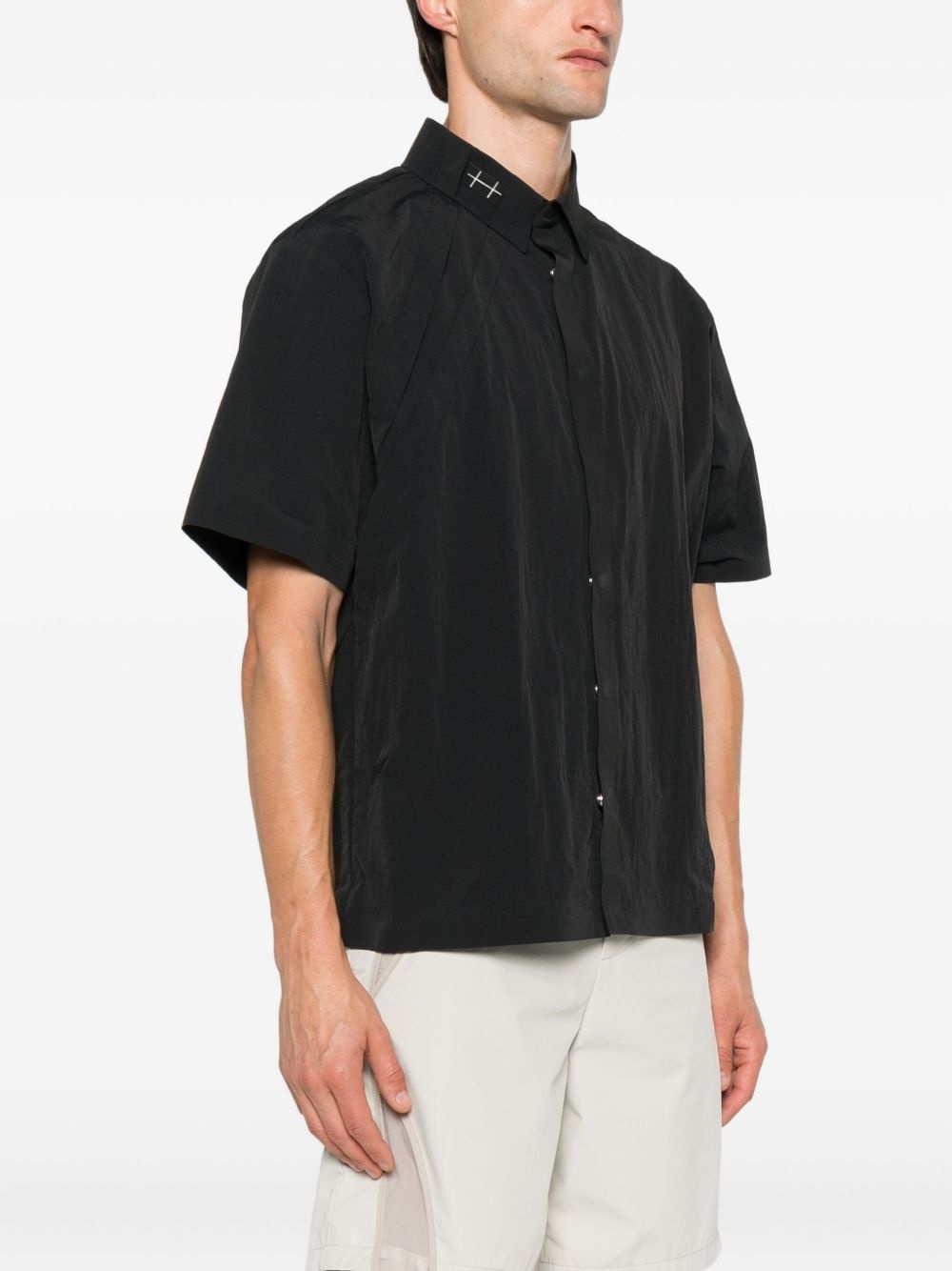 pin-detailed panelled shirt - 3
