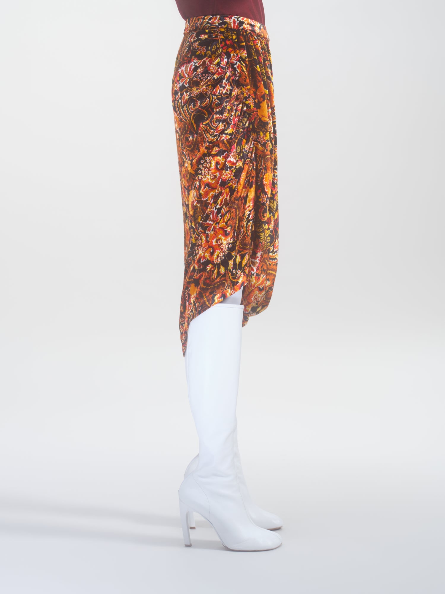 PRINTED DRAPED SKIRT - 3
