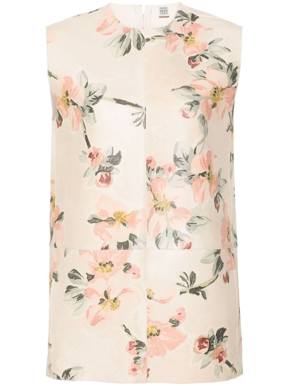 Vada floral-print leather top - 1