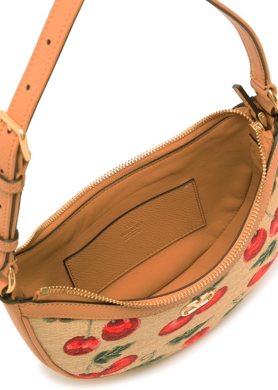 Valentino Hobo Mini Cherry-jacquard and Leather Shoulder bag - 4