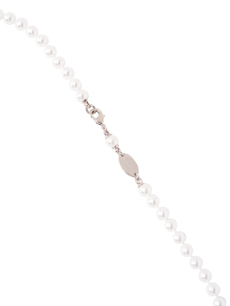 Faux pearl long chain necklace - 2