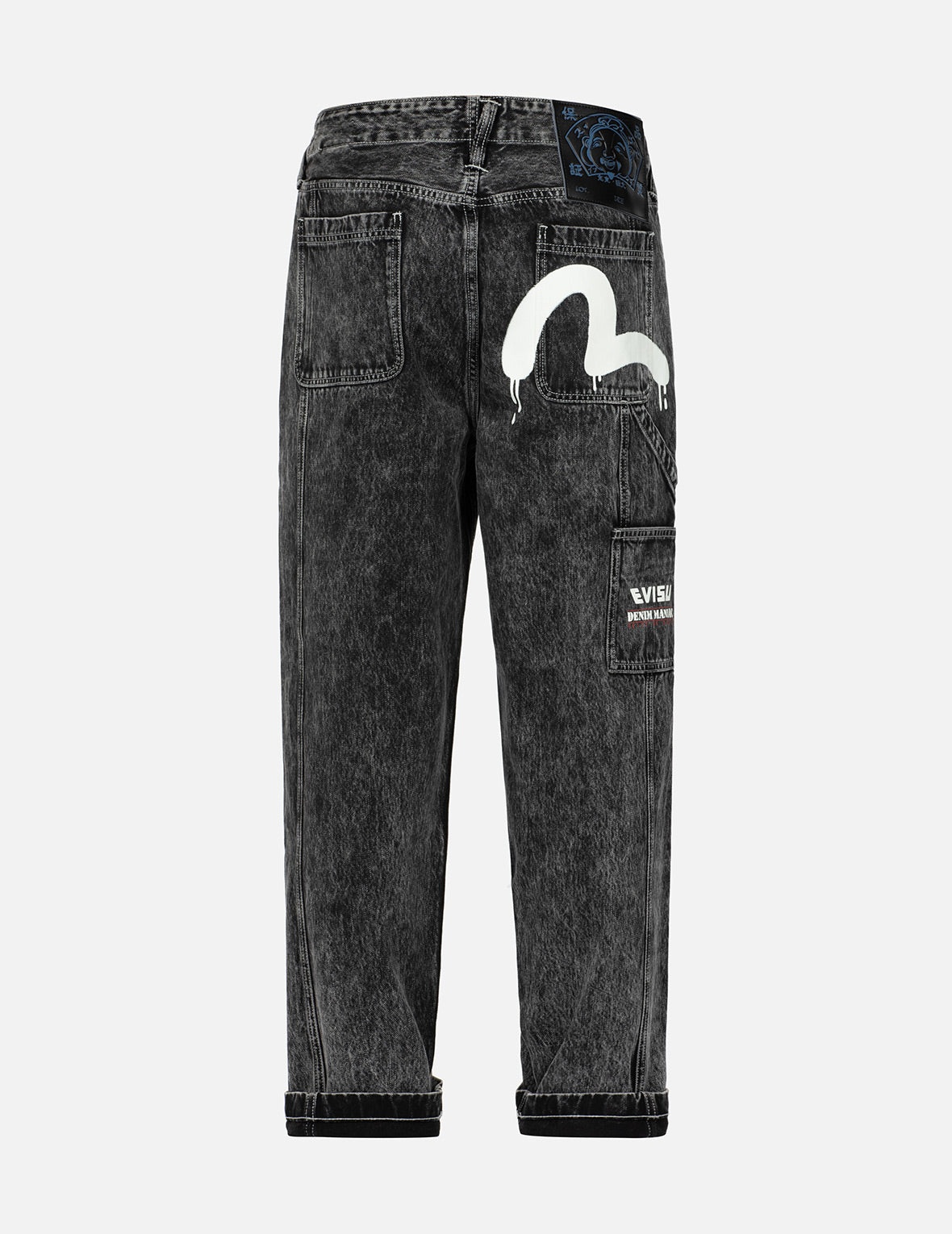 Seagull Print Loose Fit Straight-leg Denim Jeans - 1