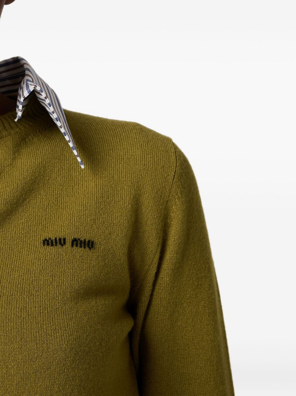 detachable-collar cashmere cardigan - 4