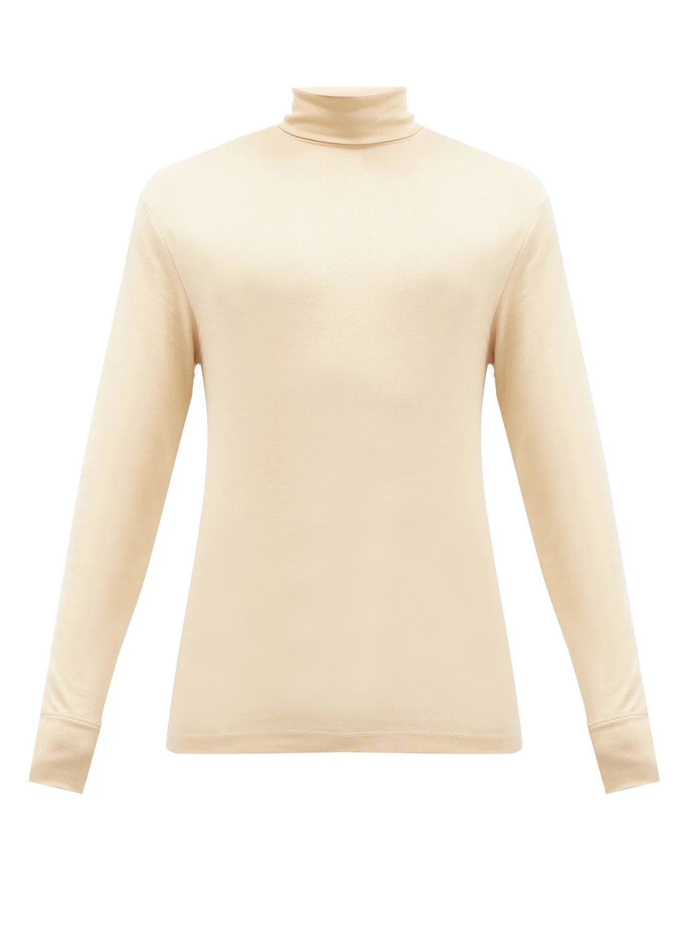 Roll-neck cotton-jersey sweater - 1