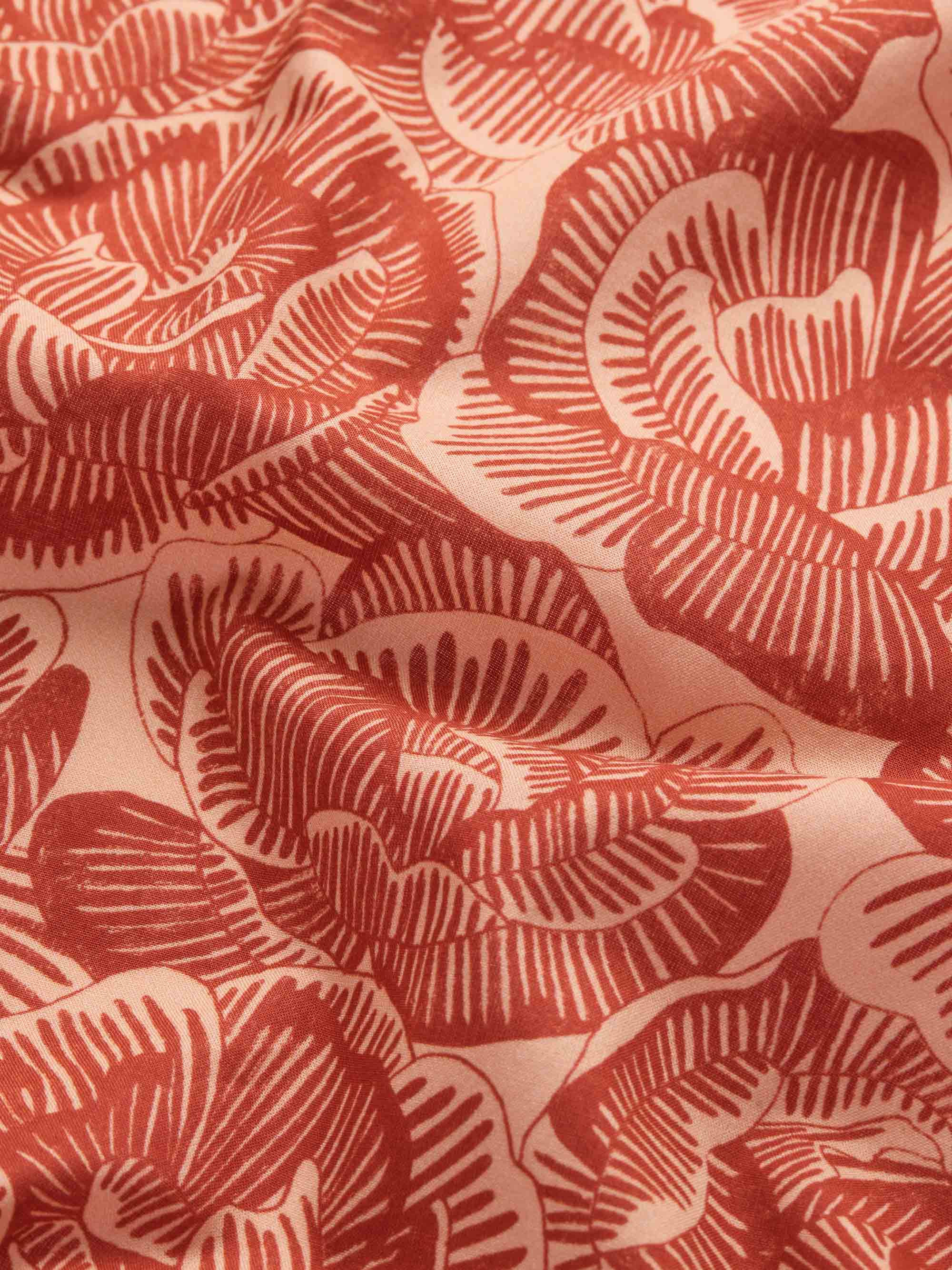 Women's Pajamas Cotton Batiste Rustic Red Rose Print - 7