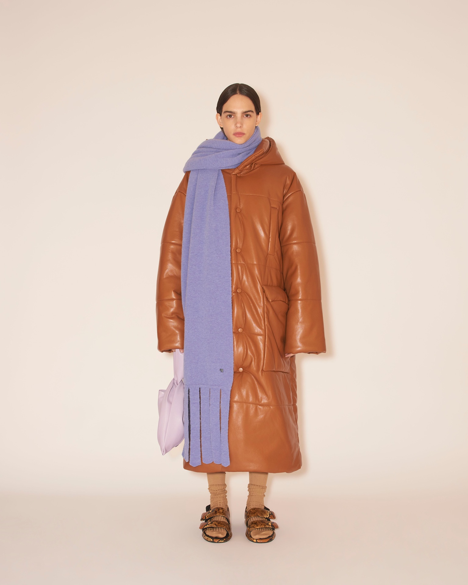 RADI - OKOBOR™ alt-leather padded coat - Tobacco - 4