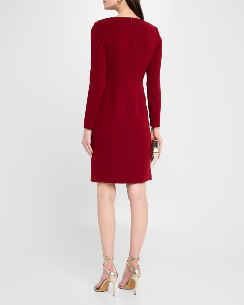 Shoulder-Drape Long-Sleeve Light Cady Dress 3