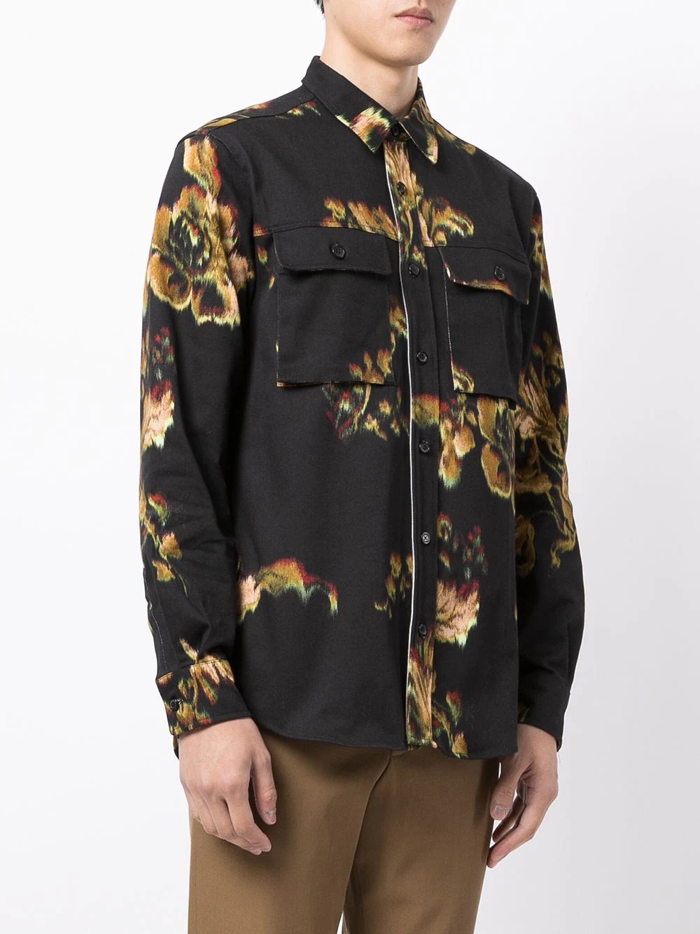 Disrupted Rose print patch-pocket shirt - 3