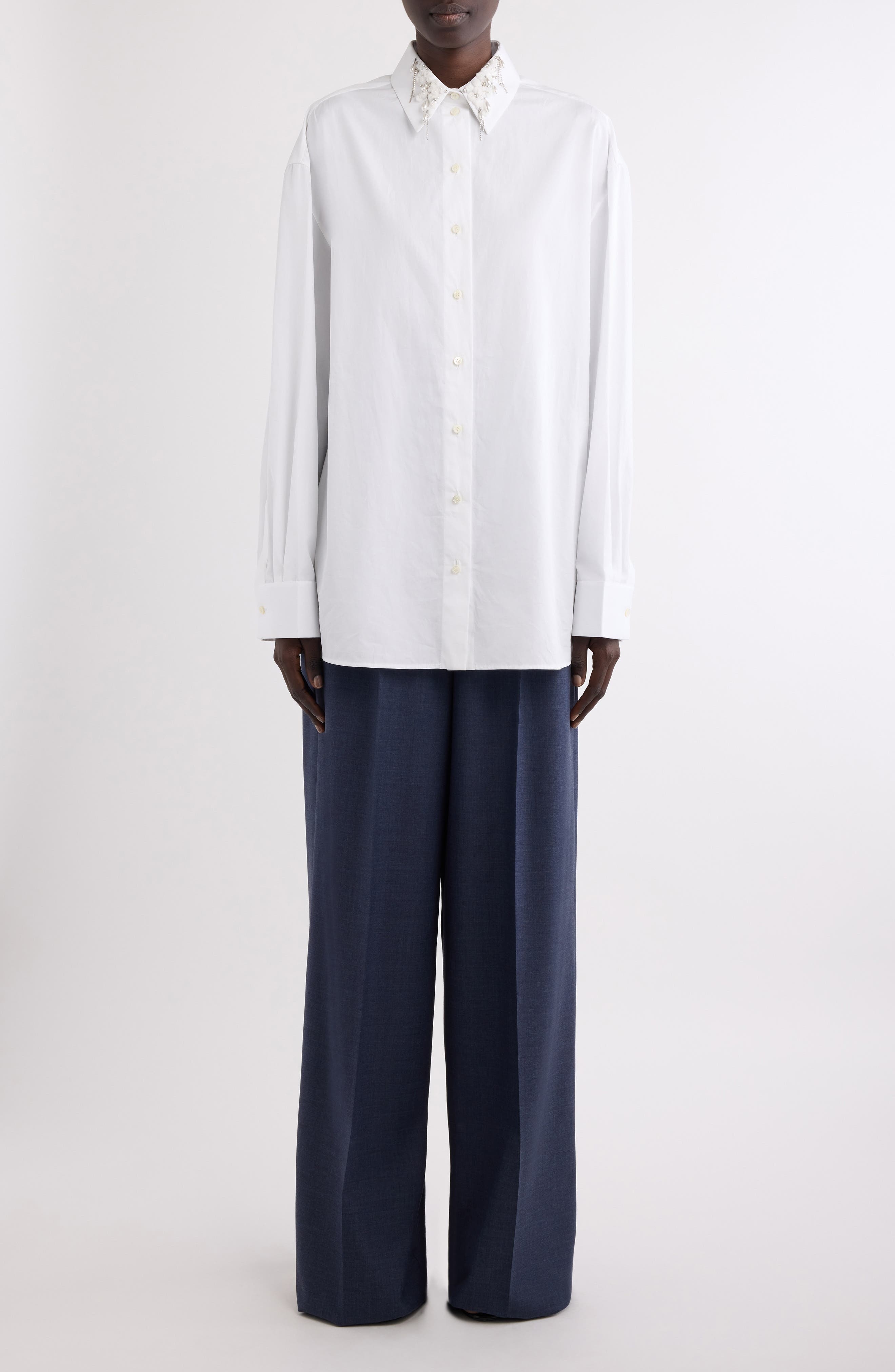 Givenchy Pleated Wool Wide Leg Pants in Denim Blue at Nordstrom - 2