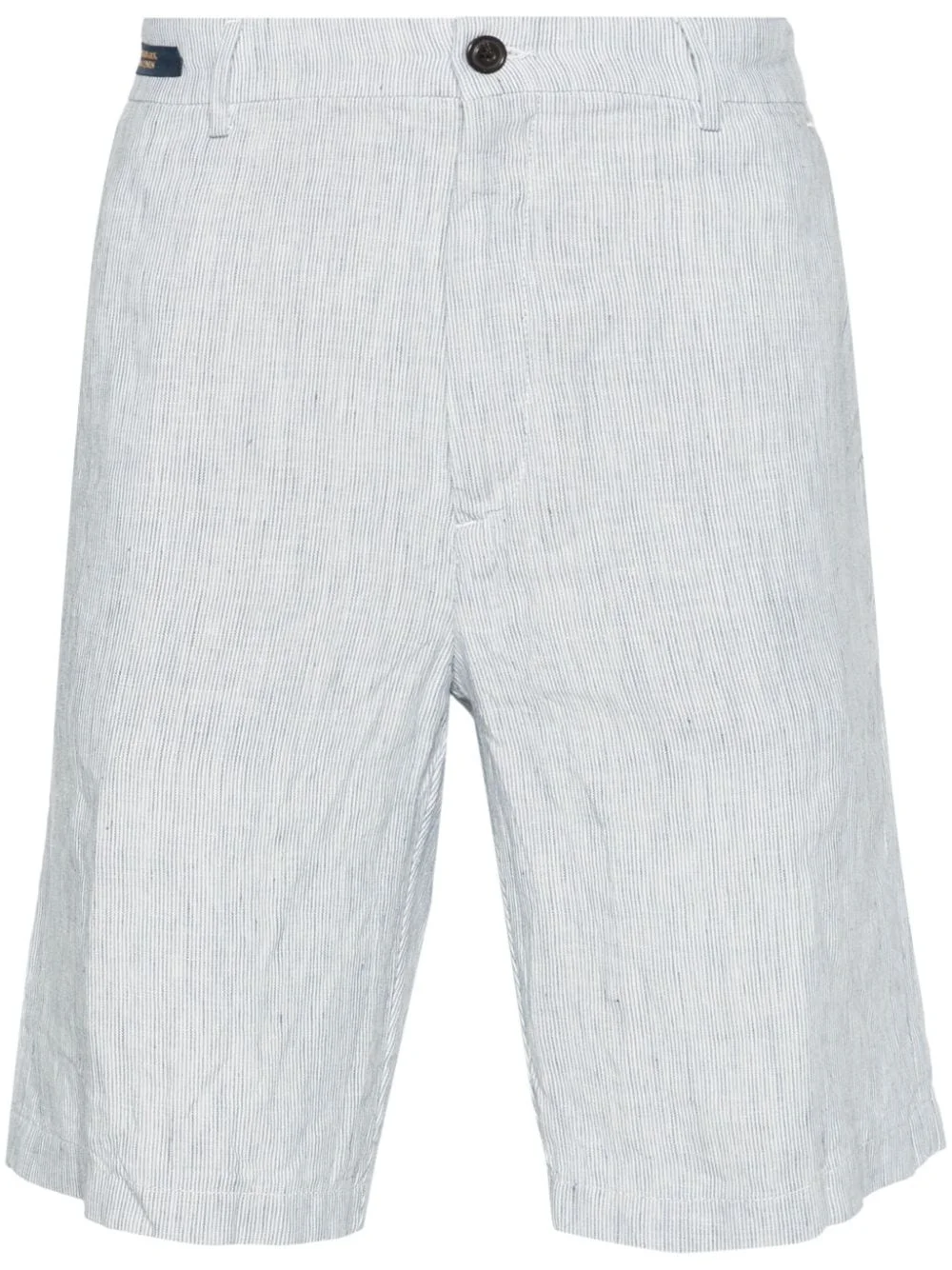 striped linen shorts - 1