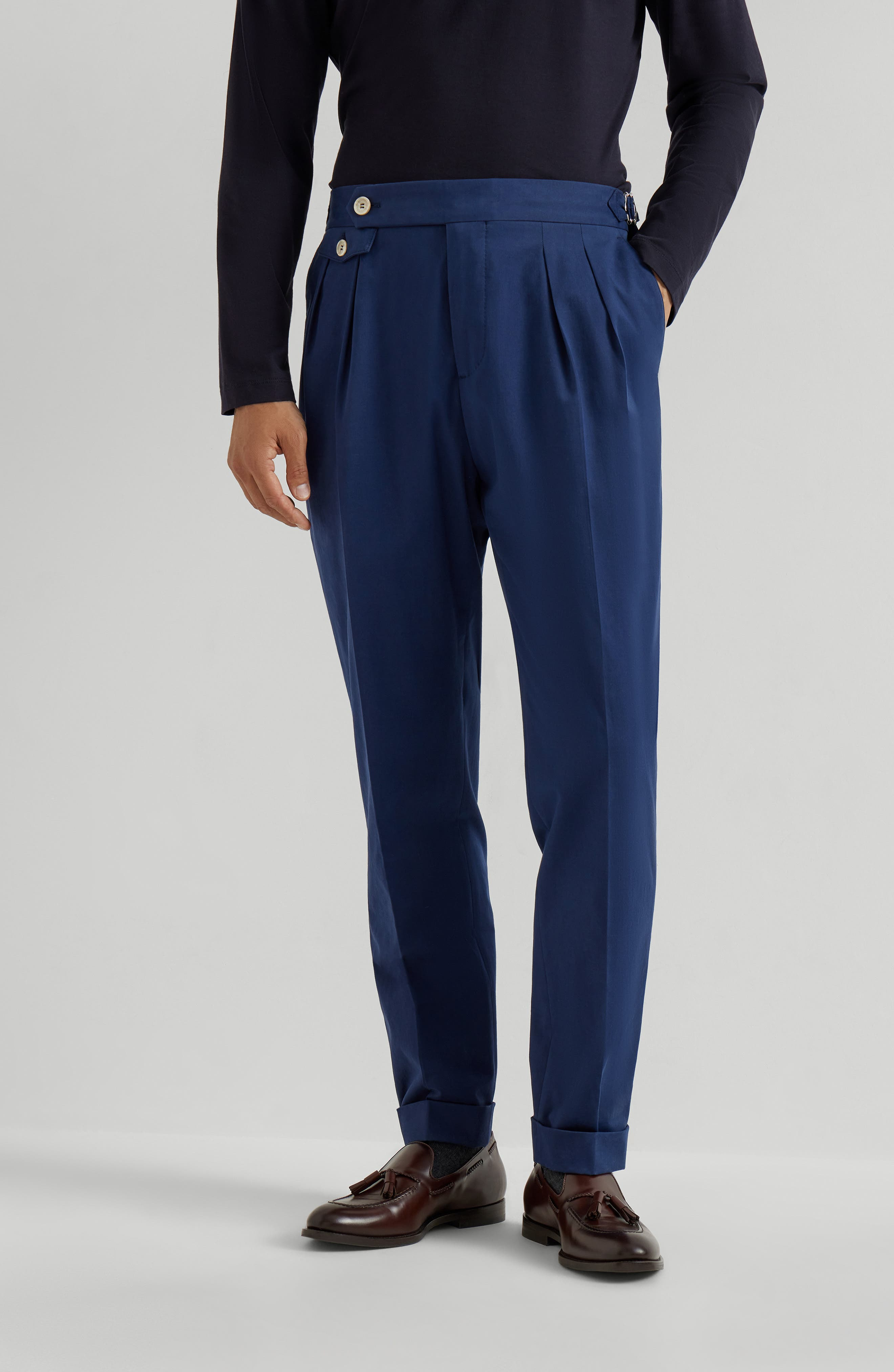 Brunello Cucinelli Comfort gabardine trousers in Lagoon at Nordstrom - 2