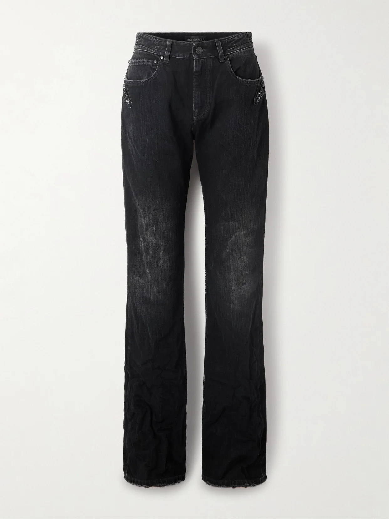 City Studded Low-rise Straight-leg Jeans - 1