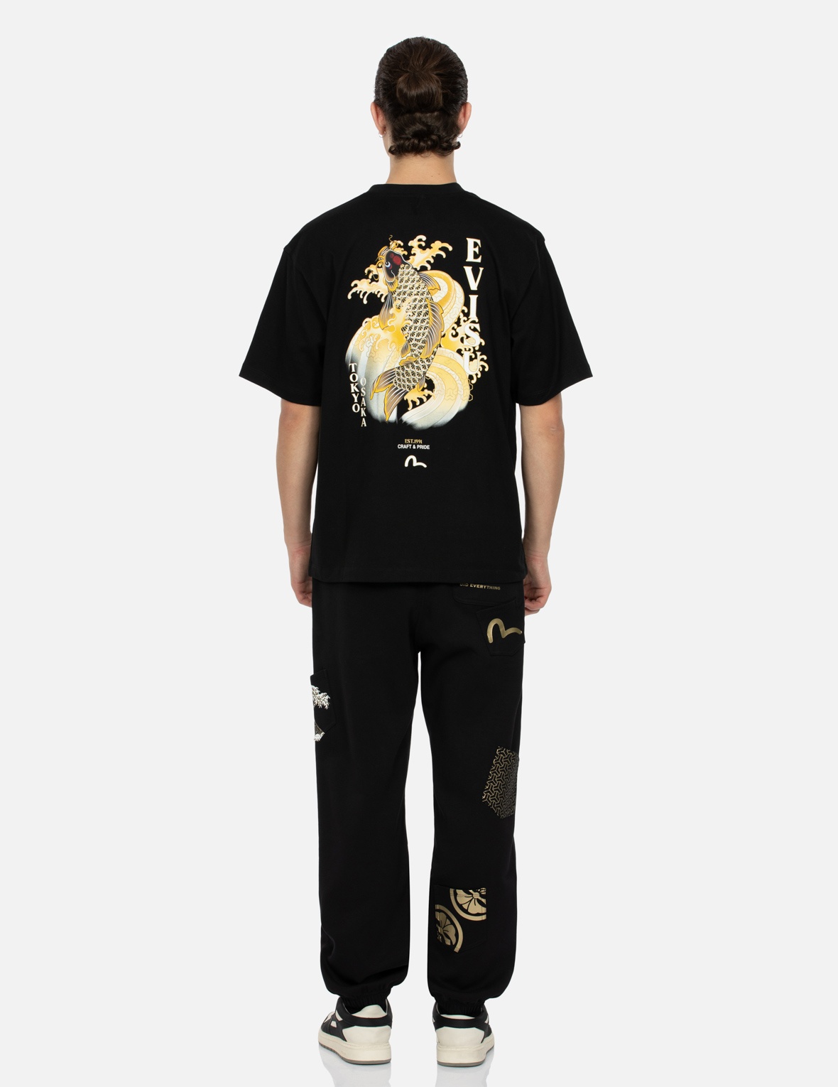SEAGULL EMBROIDERY AND CARP PRINT RELAX FIT T-SHIRT - 5