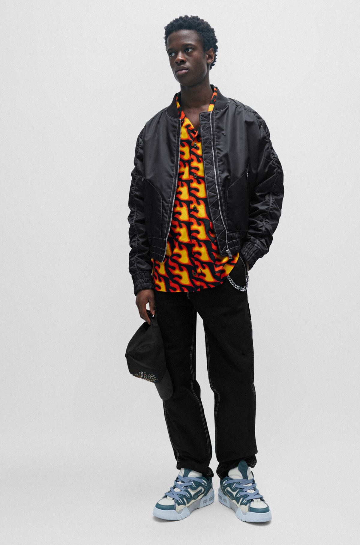 WATER-REPELLENT PADDED BOMBER JACKET WITH LOGO PRINT - 3