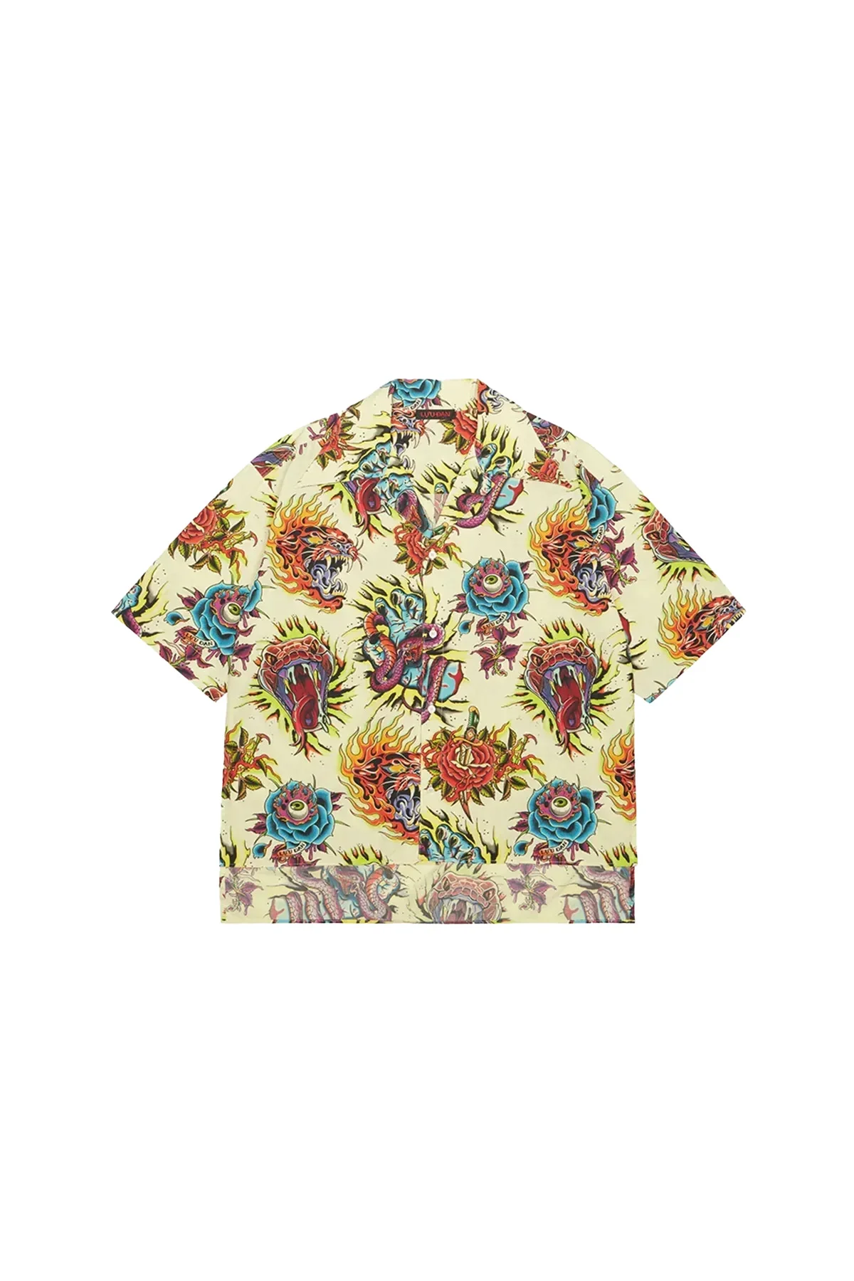 Lu'u Dan Printed Boxy Short Sleeve Shirt Yellow - 1