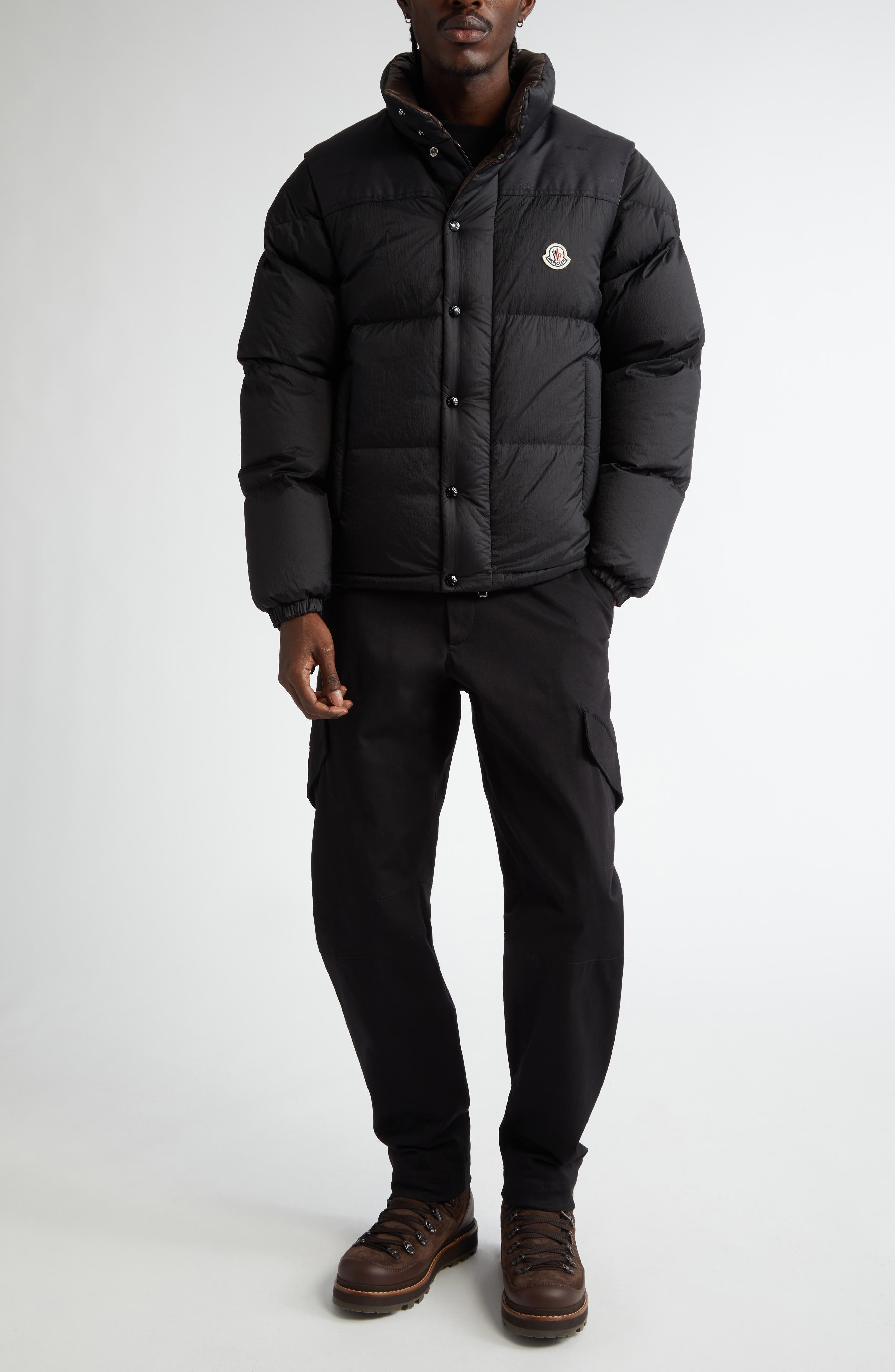 Moncler Verone Convertible Down Puffer Jacket in Black at Nordstrom - 2