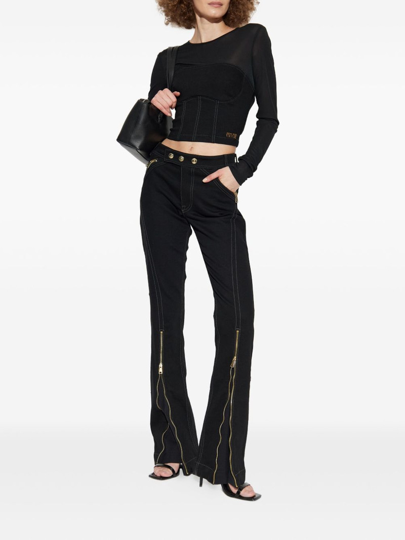 VERSACE JEANS COUTURE zip-detail topstitched denim jeans outlook
