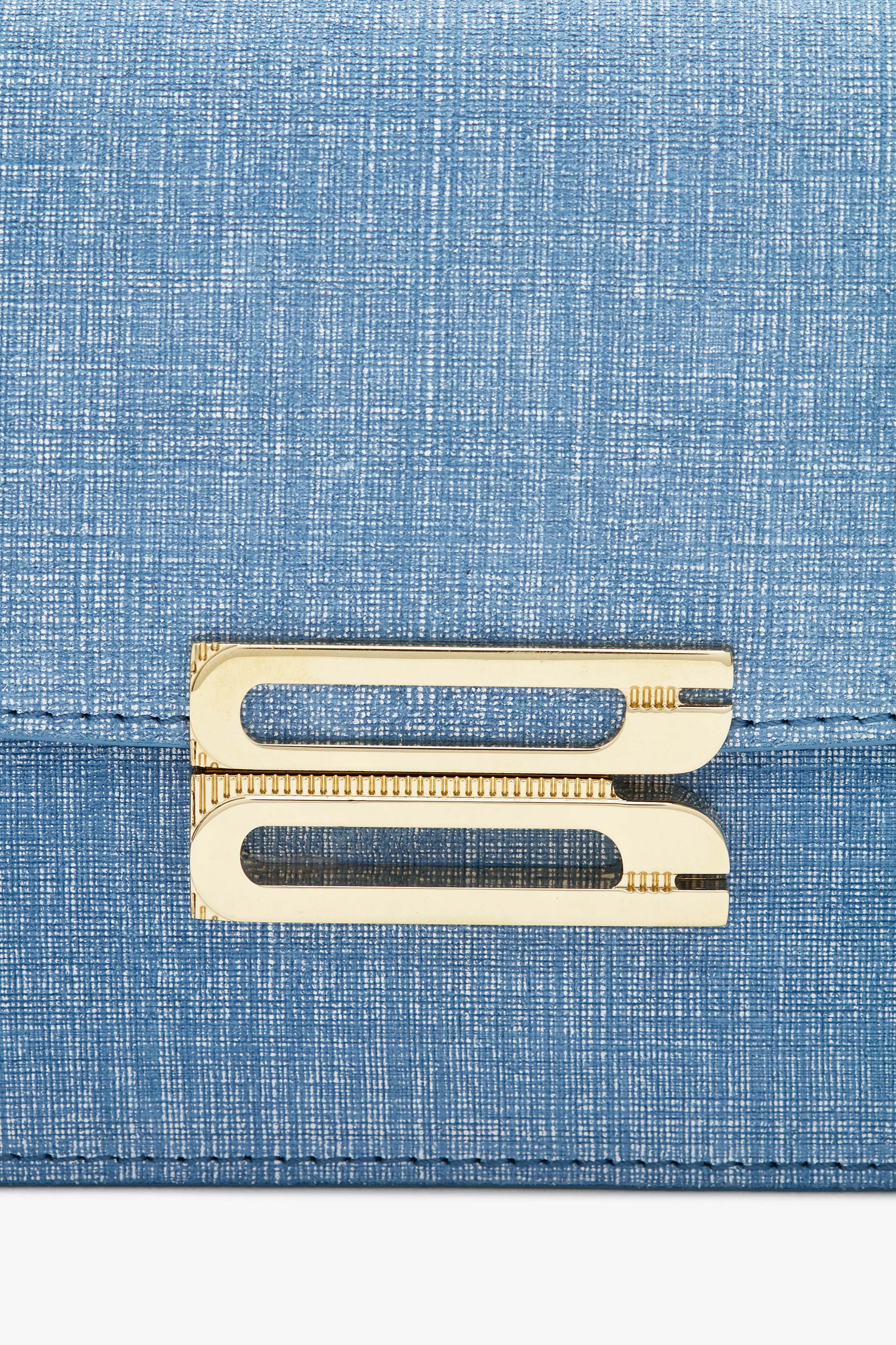 Nano Dorian Bag With Chain In Light Blue Chambray Effect Suede - 5