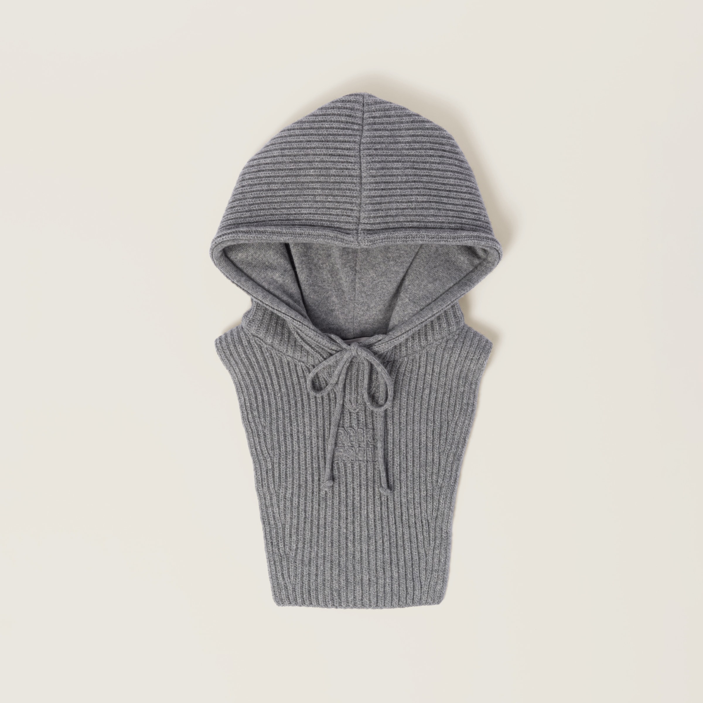 Wool and cashmere knit hoodie dickey - 1