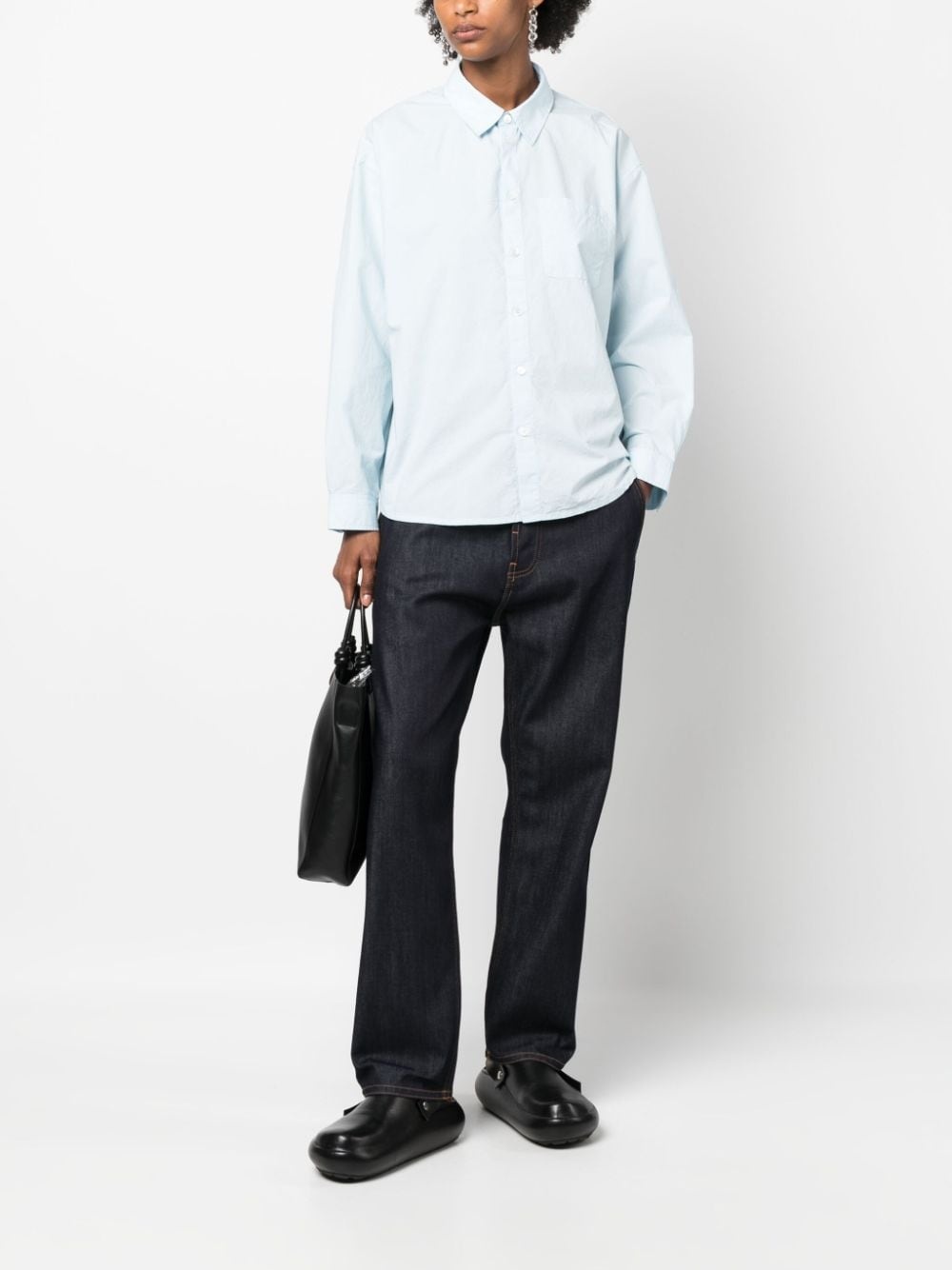 long-sleeve button-fastening shirt - 2