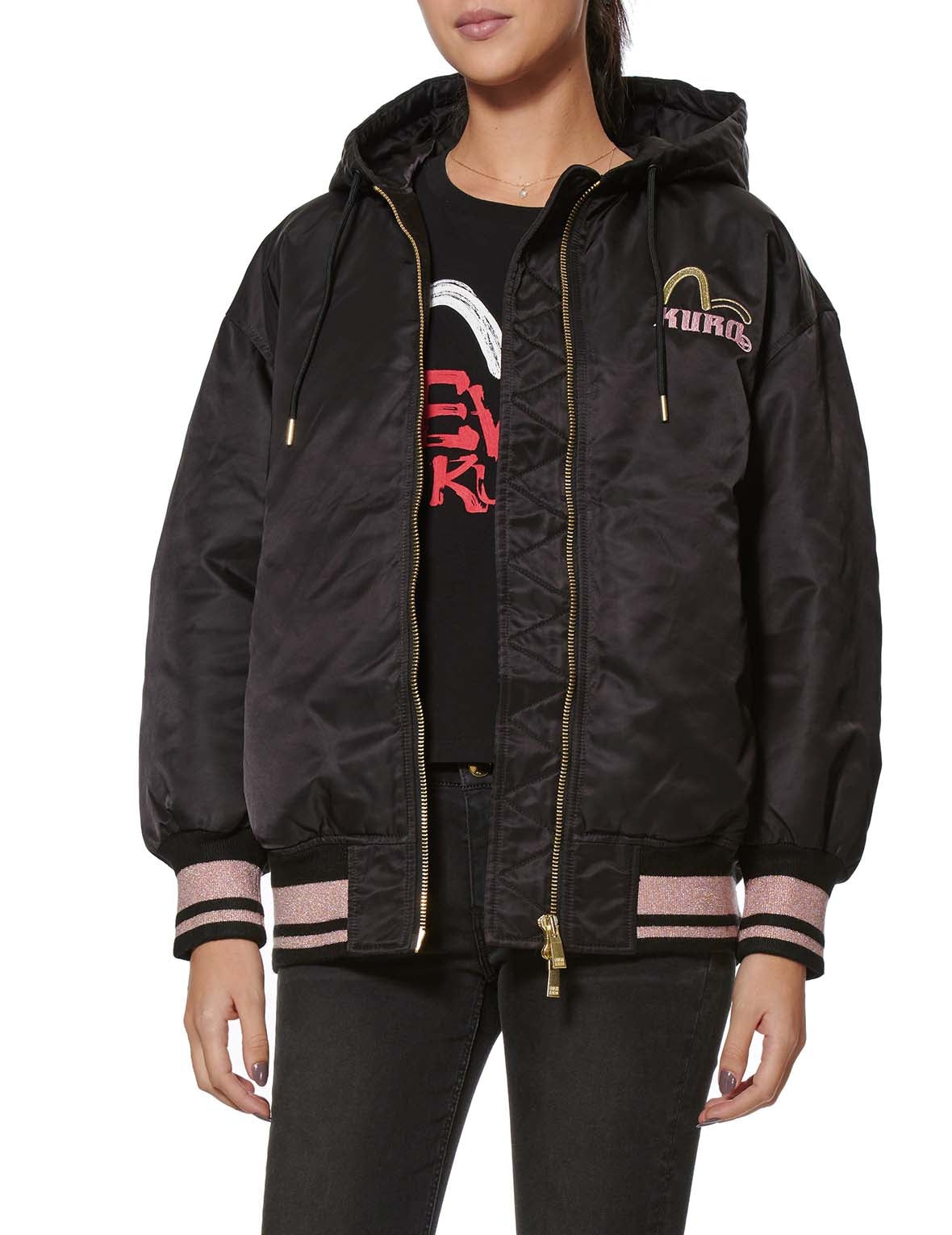 Floral and Kamon Embroidered Down Jacket - 8