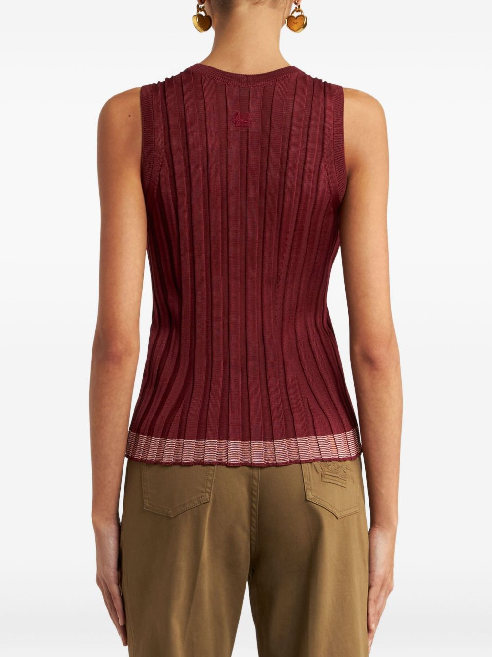 ribbed sleeveless top - 3