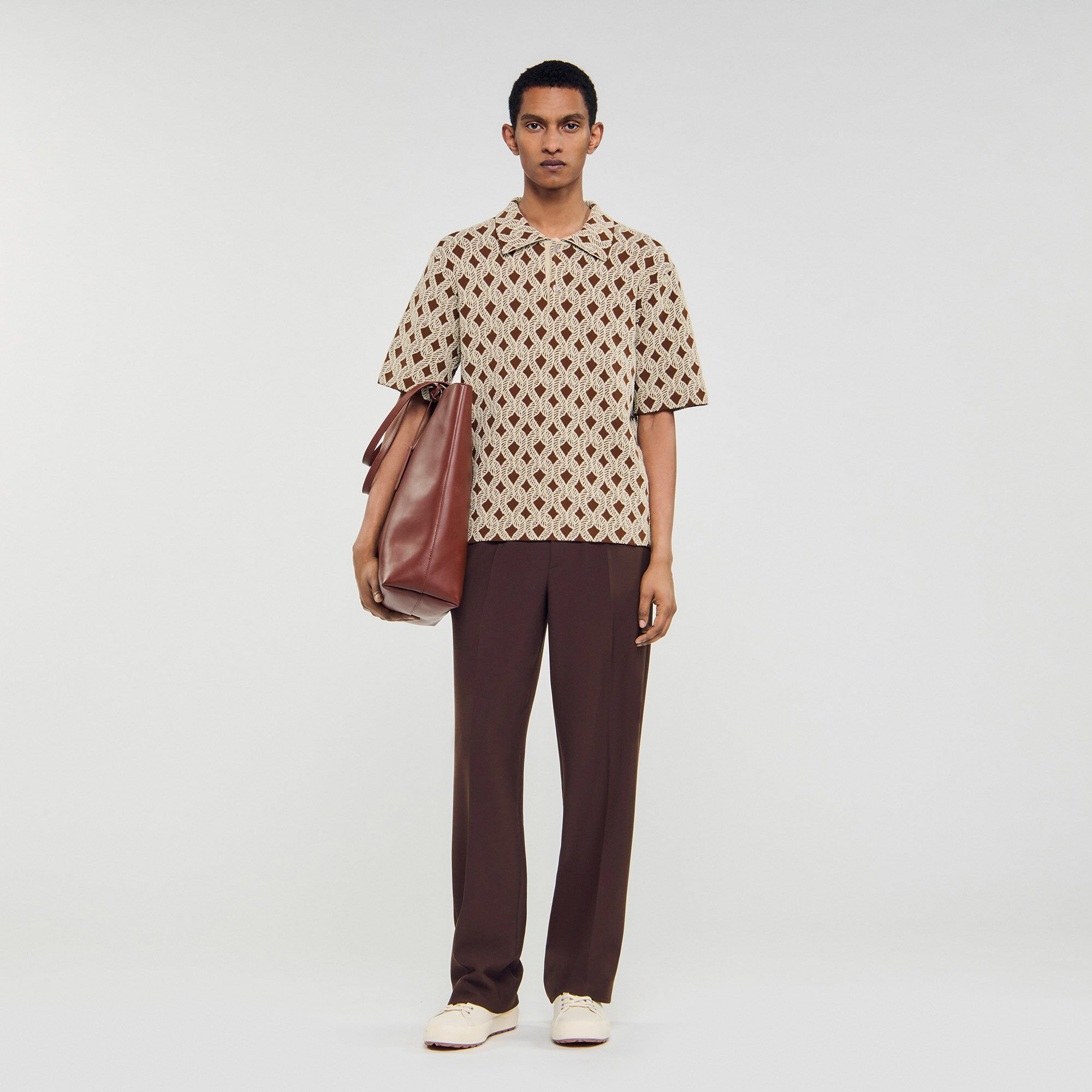 ROPE JACQUARD CARDIGAN SHIRT - 1