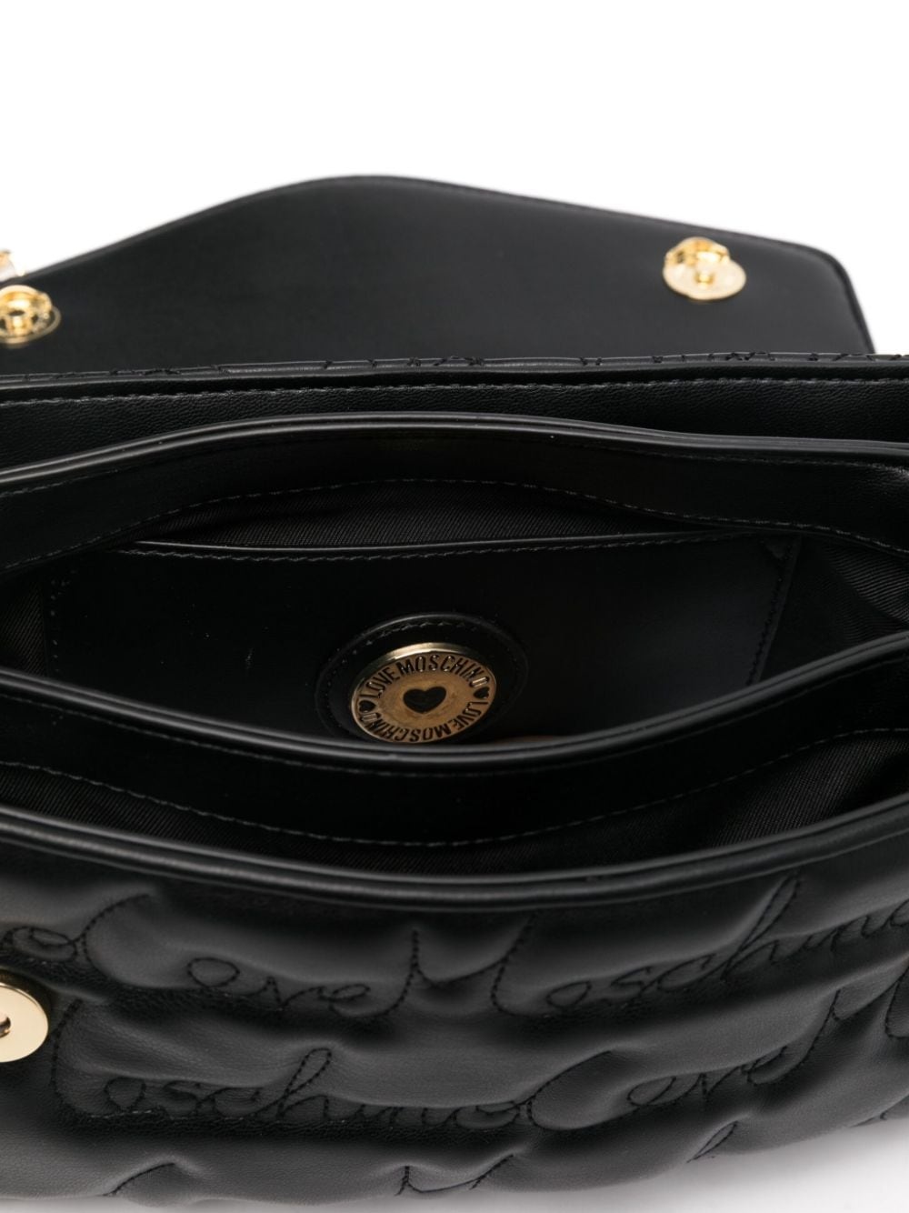 logo-paque leather shoulder bag - 5