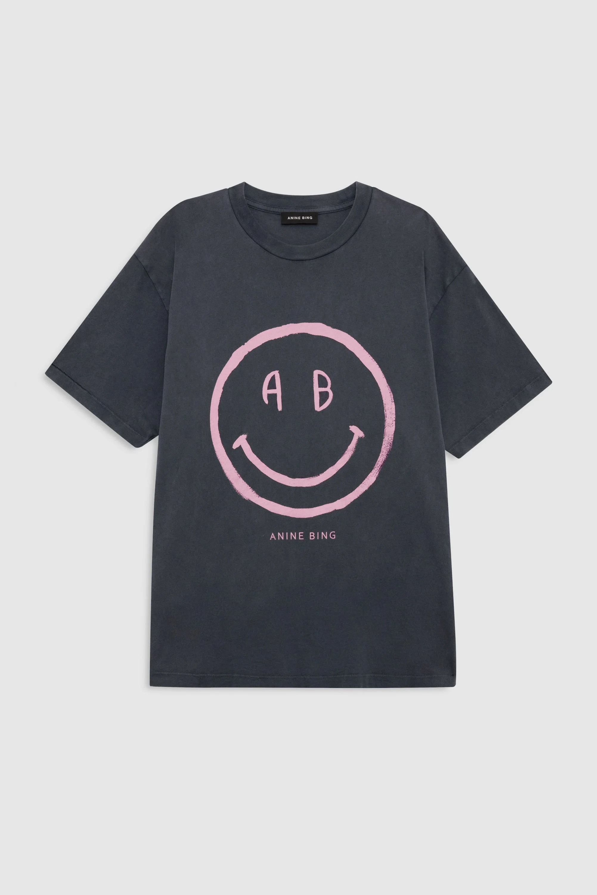 Cade Tee Smiley - Washed Grey - 1