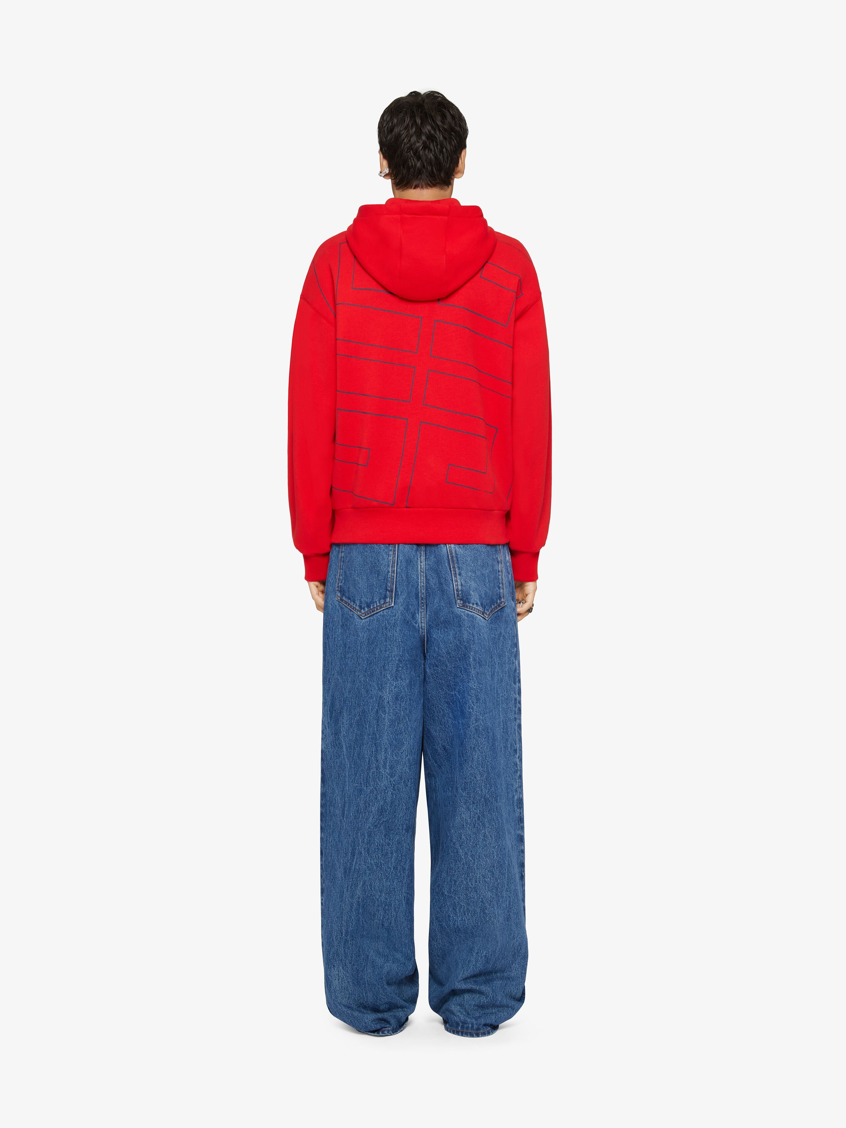 4G BOXY FIT HOODIE IN FLEECE - 4