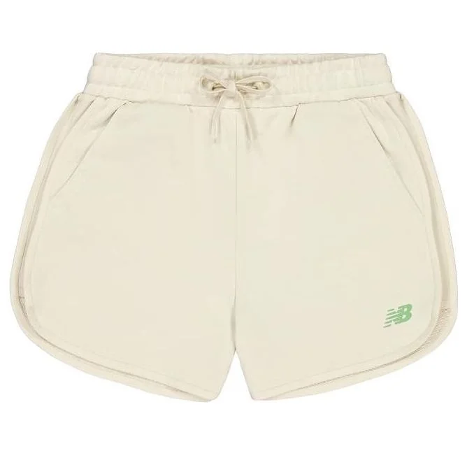 (WMNS) New Balance High-Rise Shorts With Placement Brand Logo 'Beige' AWS41336-BE - 1