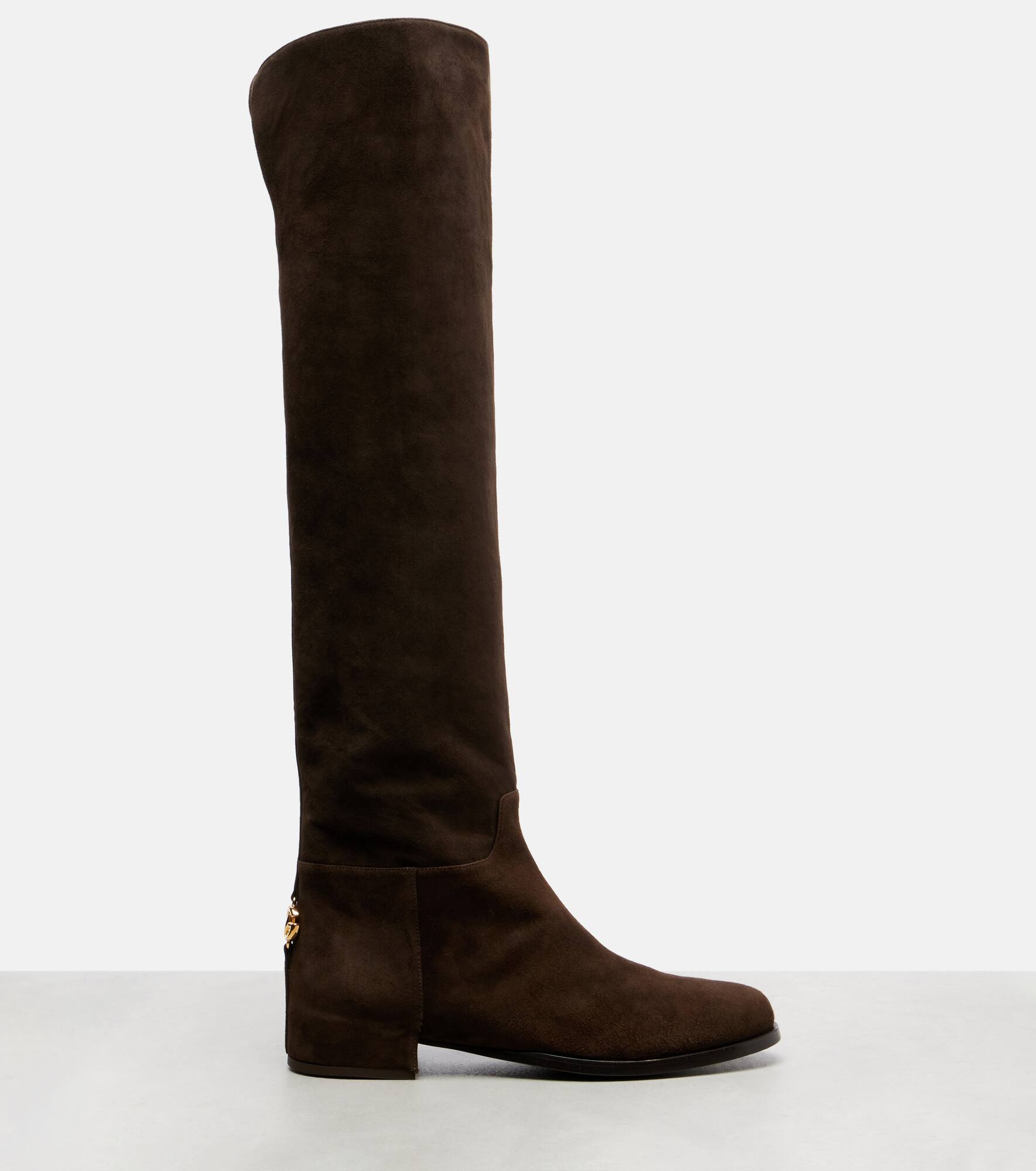 Suede over-the-knee boots - 4
