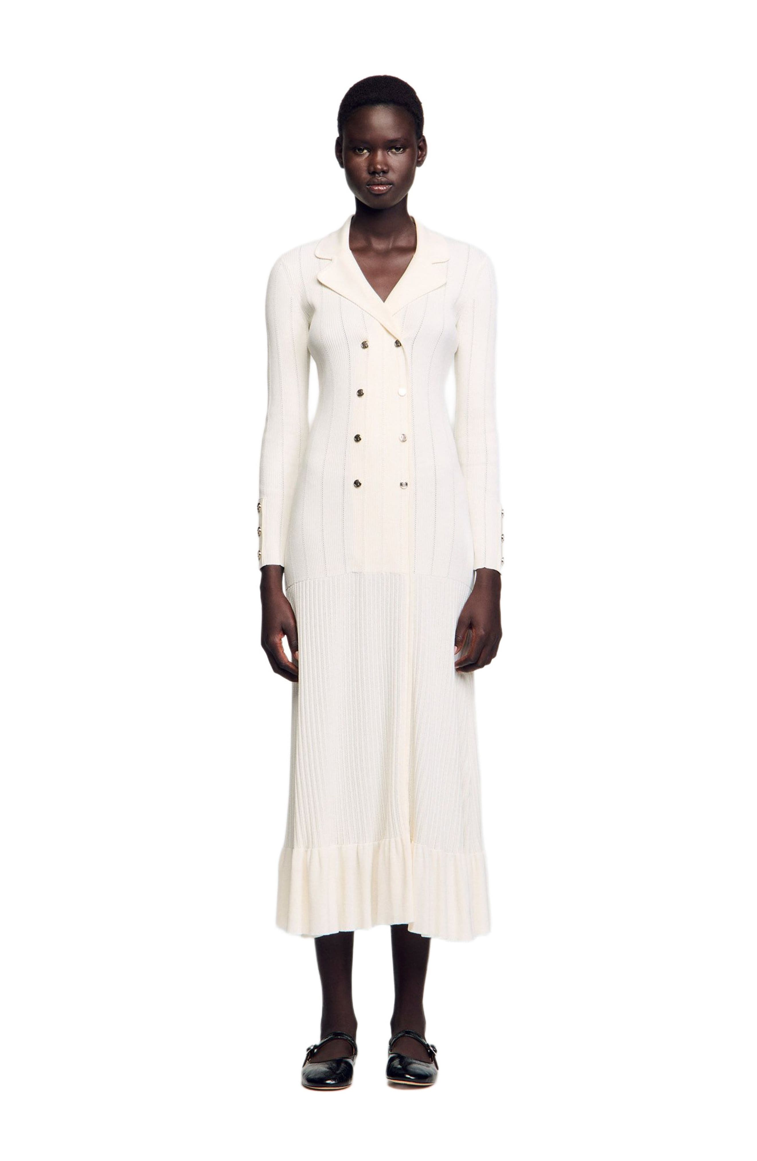 SANDRO Knit maxi dress in Ecru at Nordstrom - 1