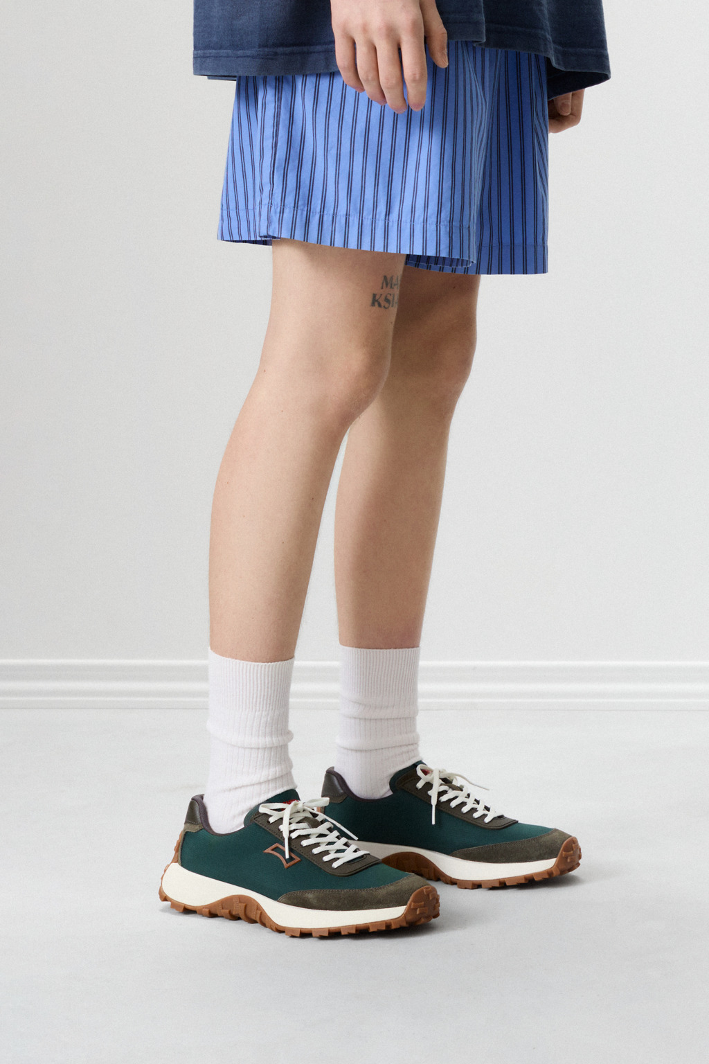 Green Textile and Nubuck Sneakers for Men. - 3